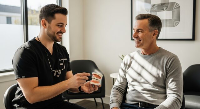 Zahnarzt Implantatkrone Patient